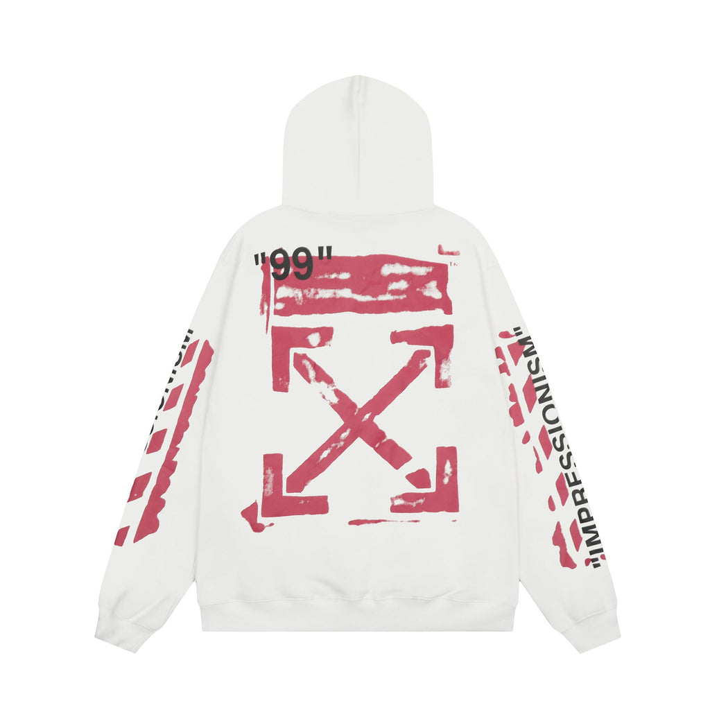 Off‑White Multi‑Arrow Abstract Graphic Oversized Hoodie Streetwear