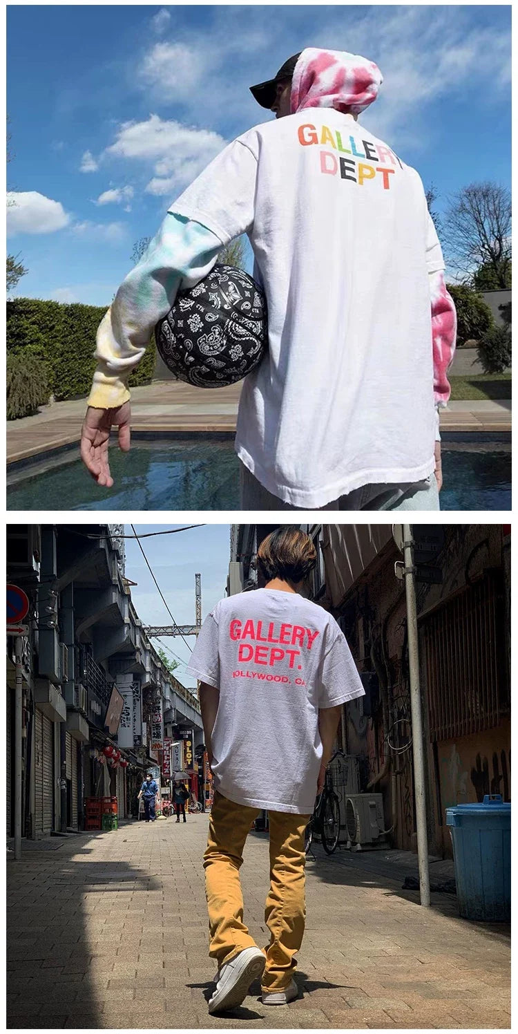 Gallery Dept Vintage Print Loose Short Sleeve Streetwear T-Shirt