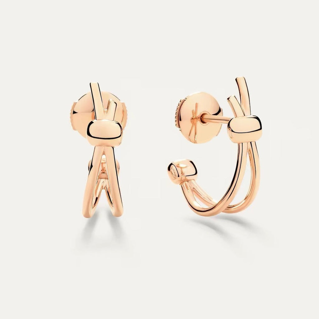 Pomellato Style Classic Cubic Zirconia 18K Gold-Plated Earrings