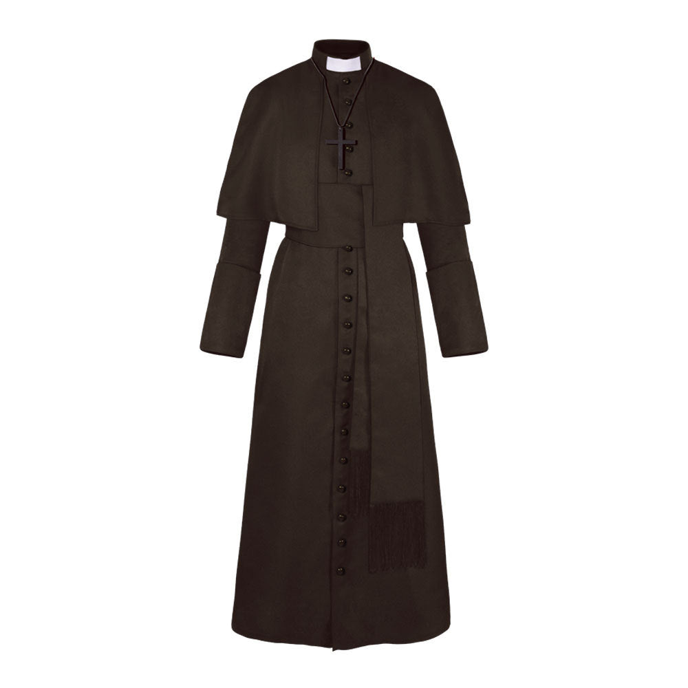 Halloween Men Priest Cosplay Medieval Long Robe Multi‑Color Party