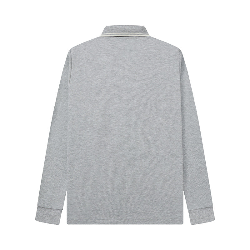 Stone Island Compass Patch Long Sleeve Polo Shirt Unisex Streetwear