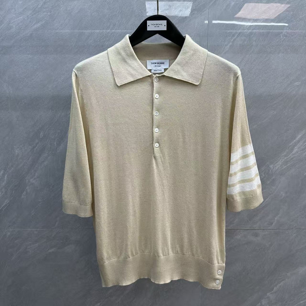 Four-Bar Polo Collar Short Sleeve Shirt | Thom Browne