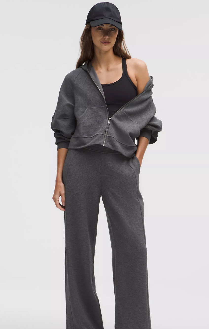 Scuba Mid-Rise Wide-Leg Pant *Waffle