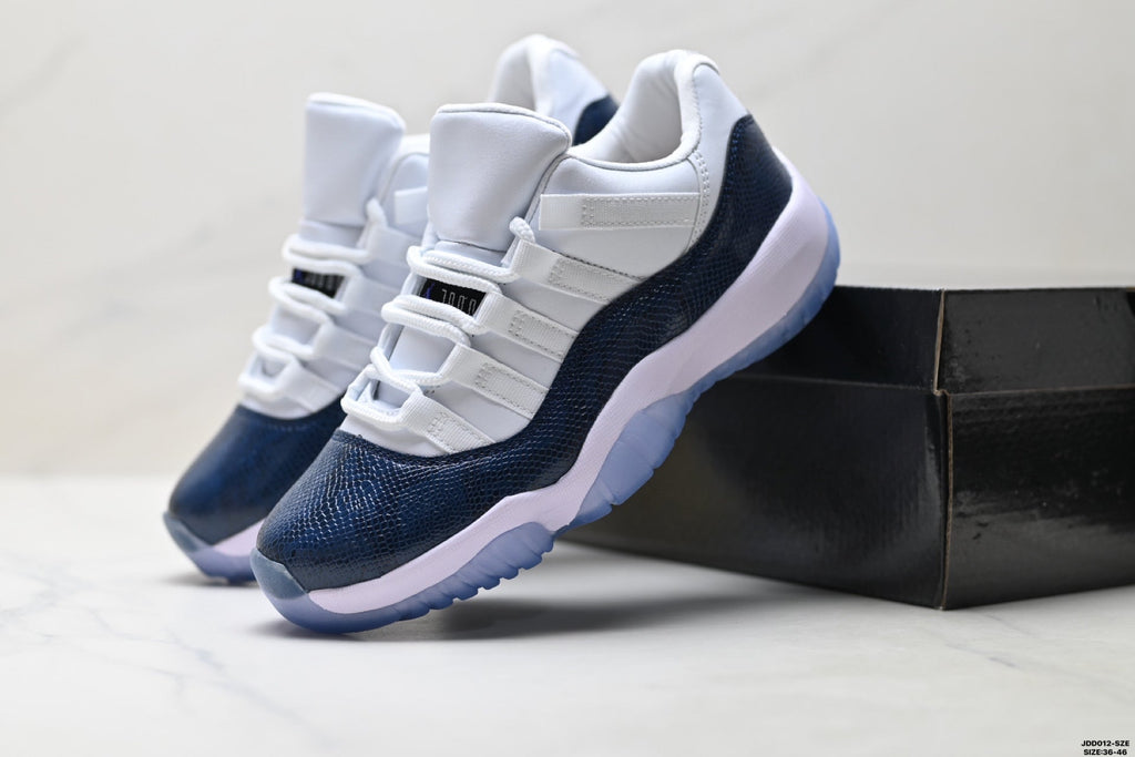 Air Jordan 11 Retro White Navy and Icy Blue Unisex Sneakers Style 15