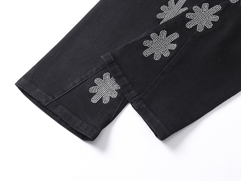 LOSTSHDWS Flower Embellished Flare Jeans