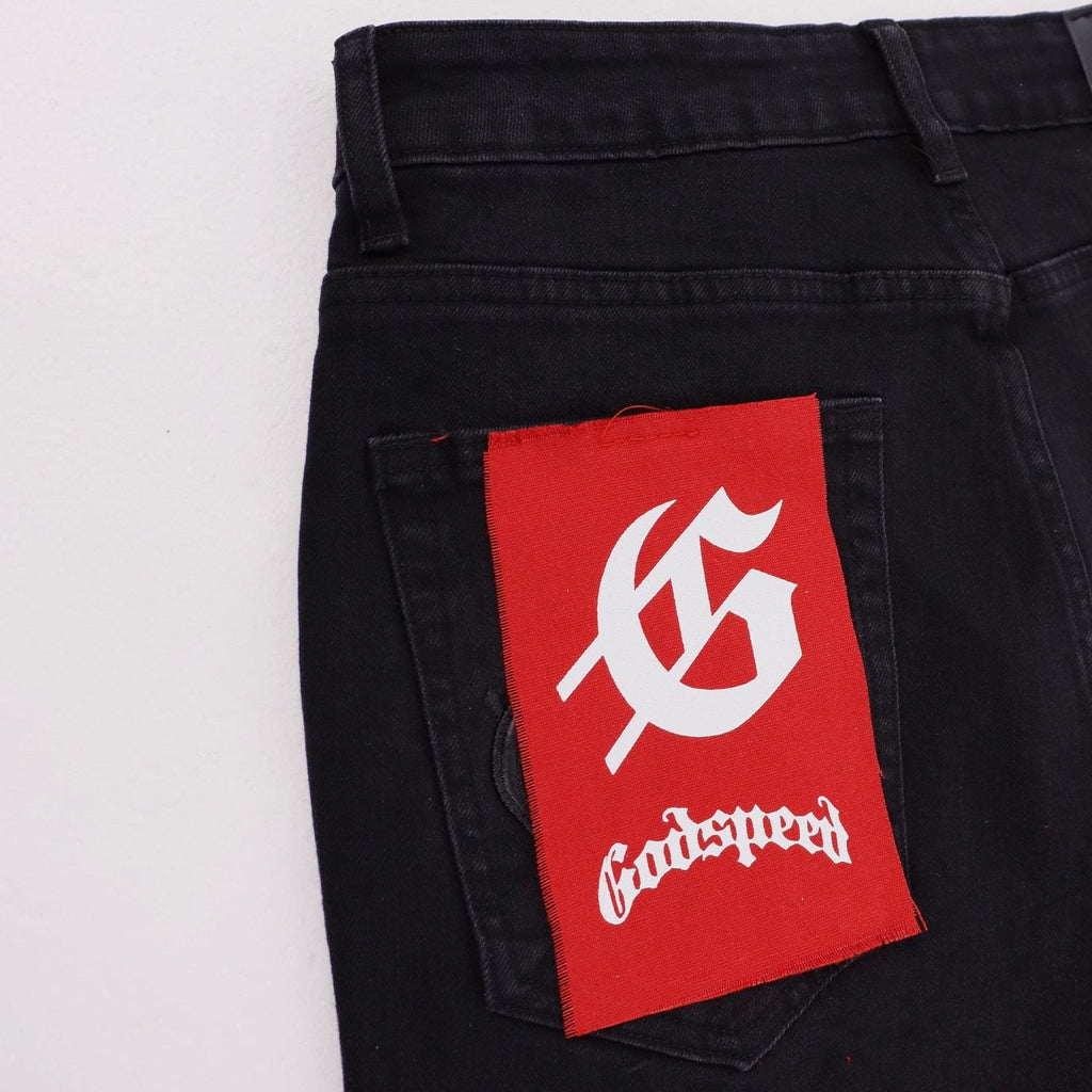 Godspeed Embroidered Washed Flared Jeans
