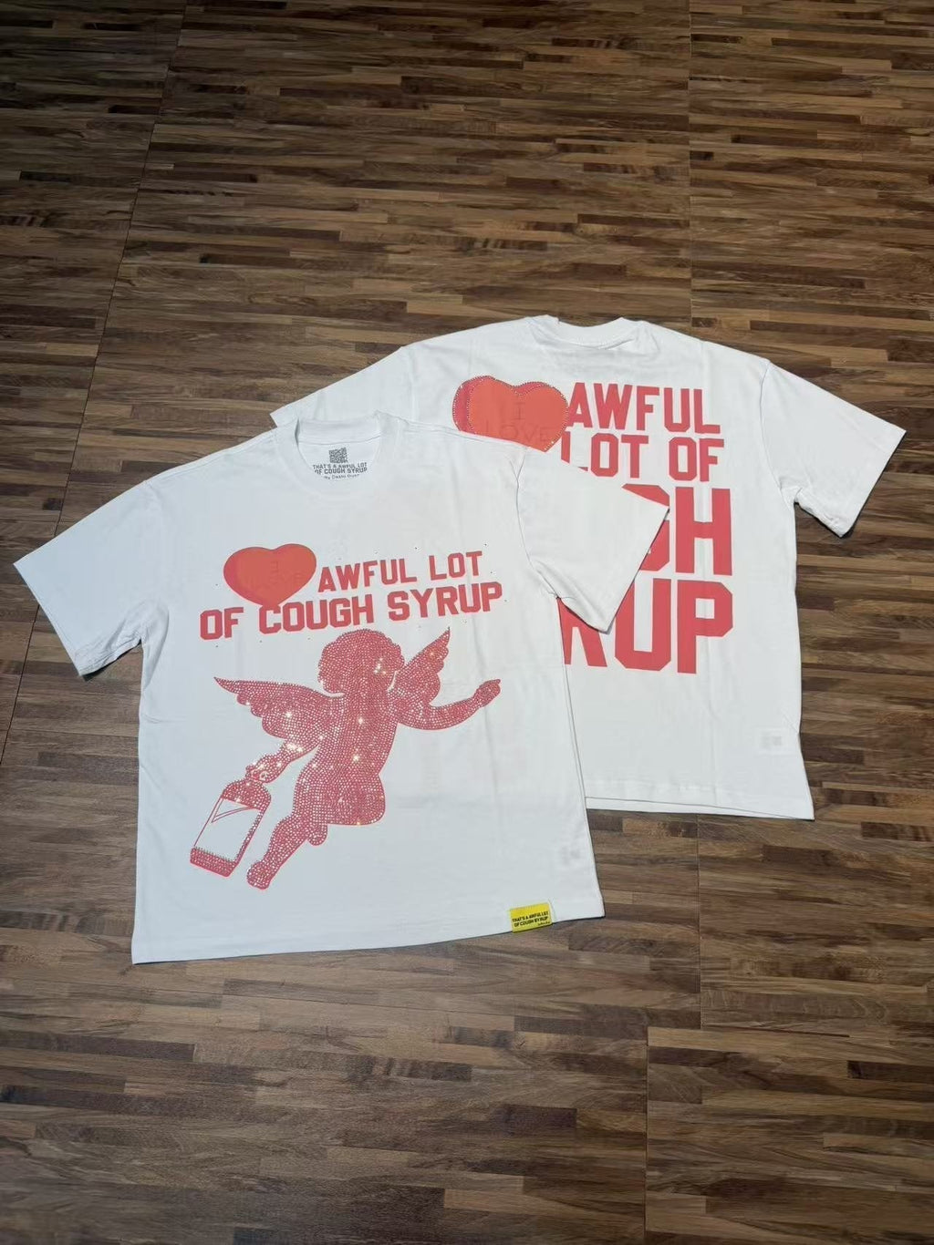 THAT'S A AWFUL LOT OF COUGH SYRUP Heart Cupid Graphic T-Shirt