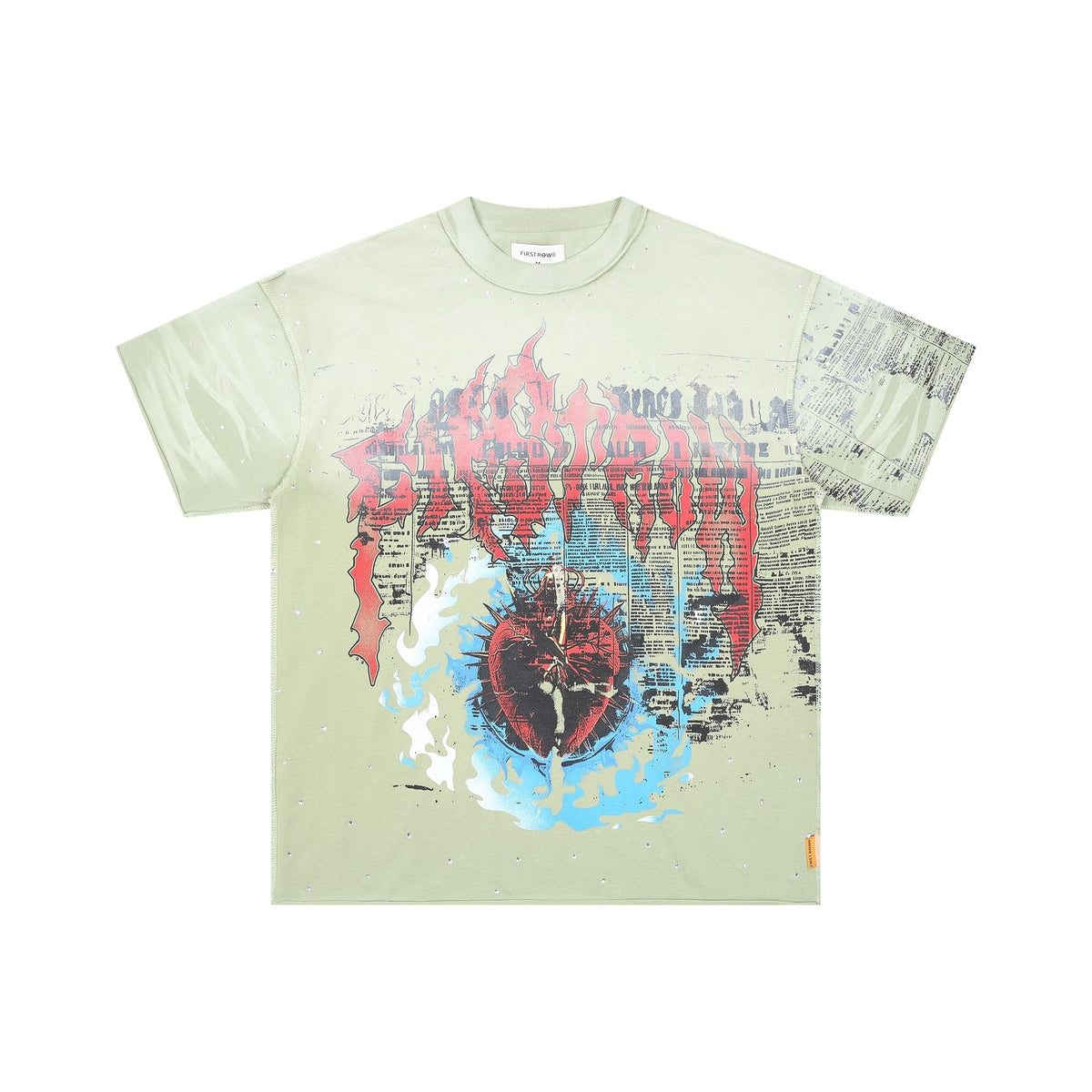 FIRST ROW Sacred Heart Cropped T-Shirt
