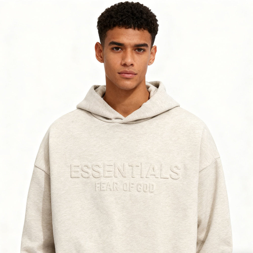 Fear of God Essentials Tonal Logo Light Grey Hoodie