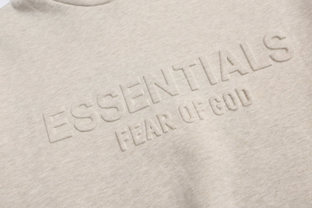 Fear of God Essentials Logo Pullover Hoodie - Light Heather Gray