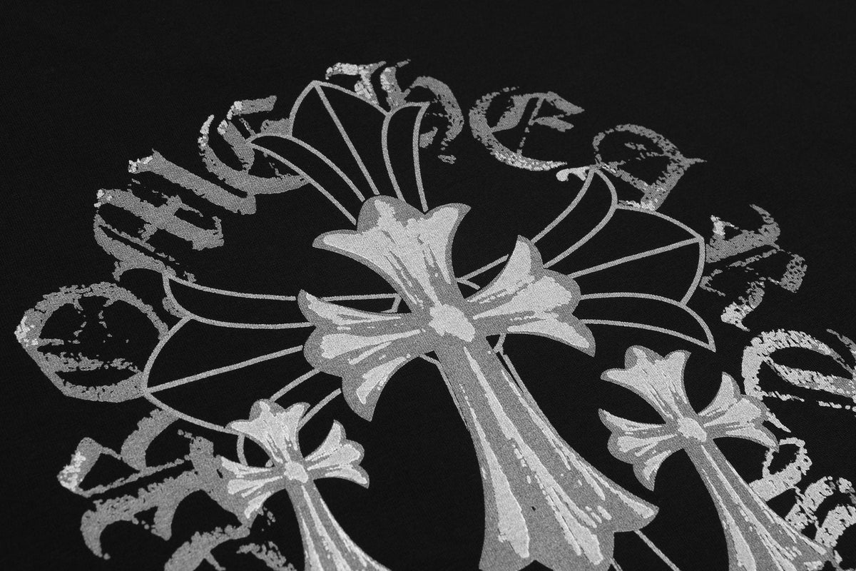 Chrome Hearts Reflective Silver Cross Graphic T-Shirt