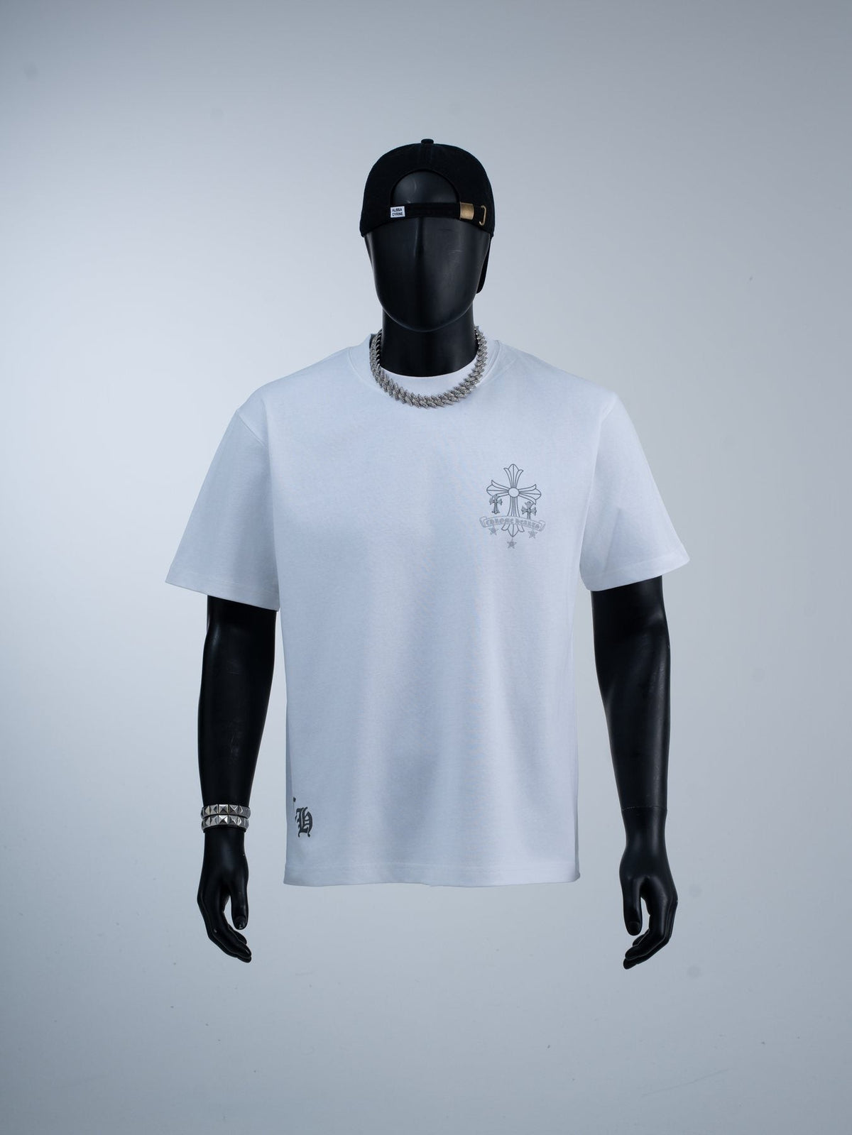 Chrome Hearts Reflective Silver Cross Graphic T-Shirt