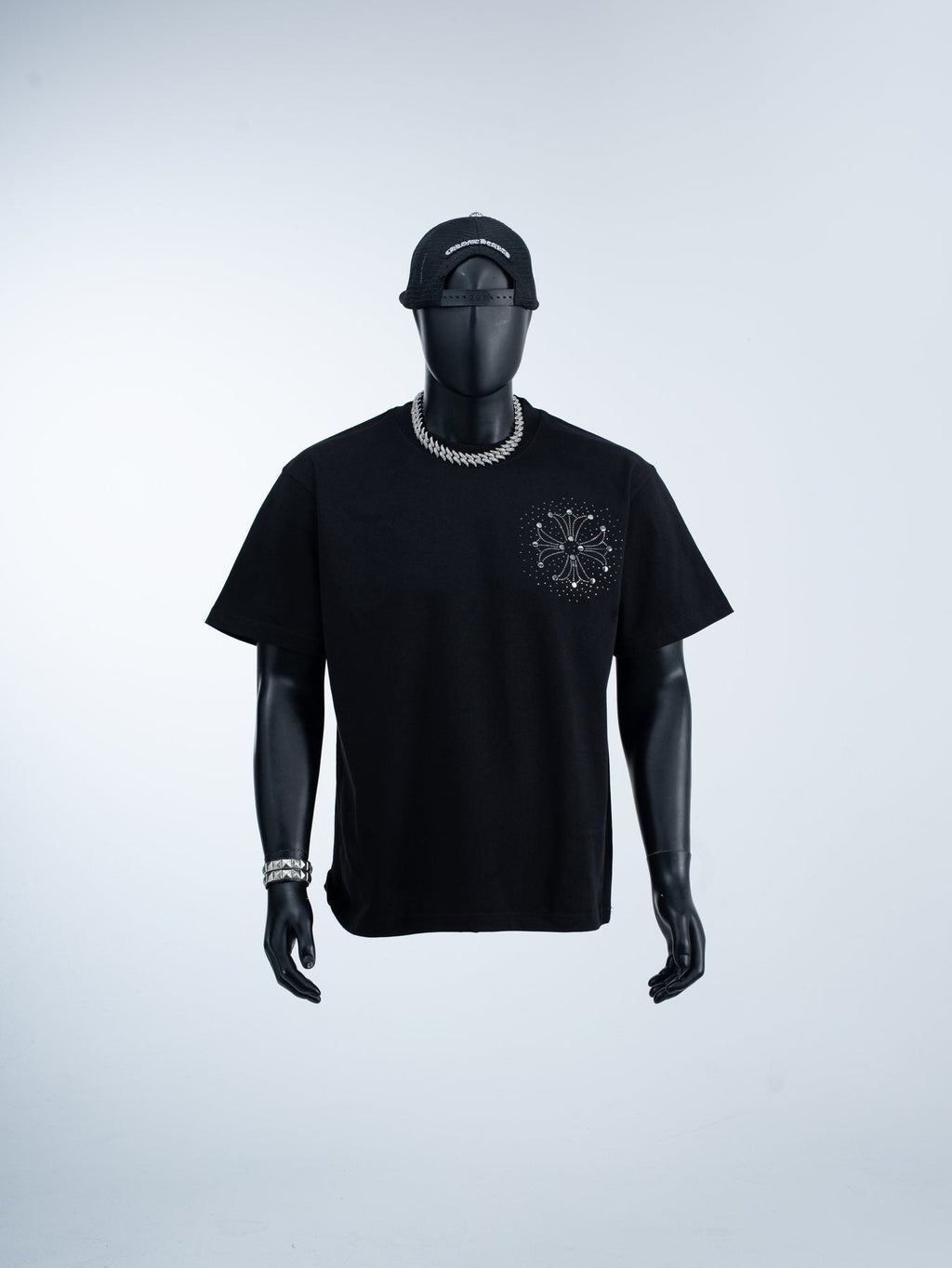 Chrome Hearts Rhinestone-Style Graphic T-Shirt