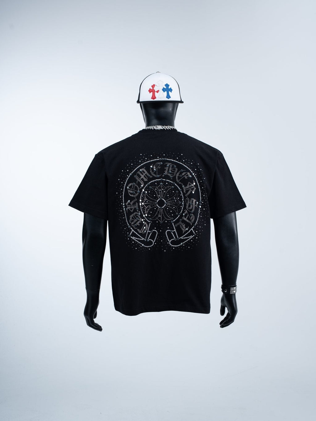 Chrome Hearts Rhinestone-Style Graphic T-Shirt