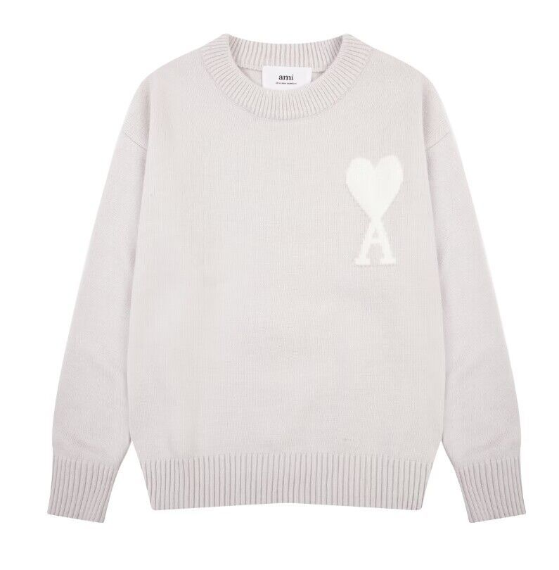 AMI PARiS Heart Sweater Grey