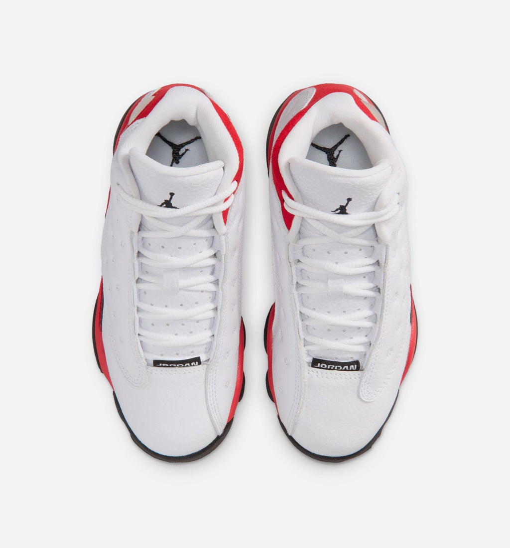 Air Jordan 13 Retro White and University Red Preschool Shoes - White/Black/Red