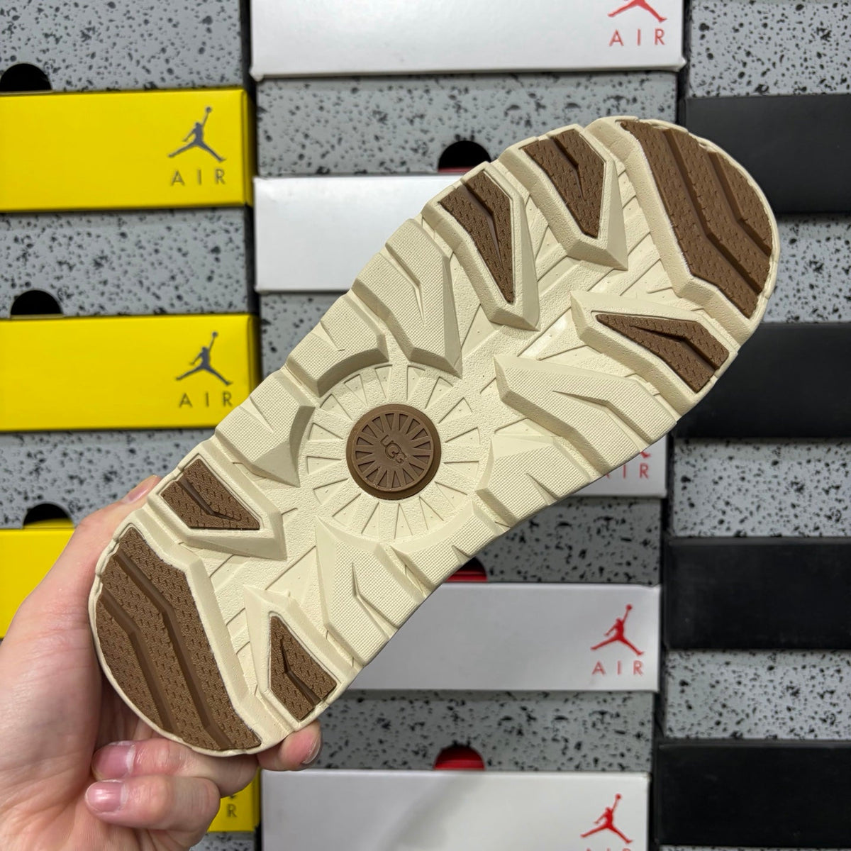 UGG Neumeel Deco Slip-On – Suede Moccasin Sneaker with Cream Lug Sole & Drawstring Collar in Chestnut