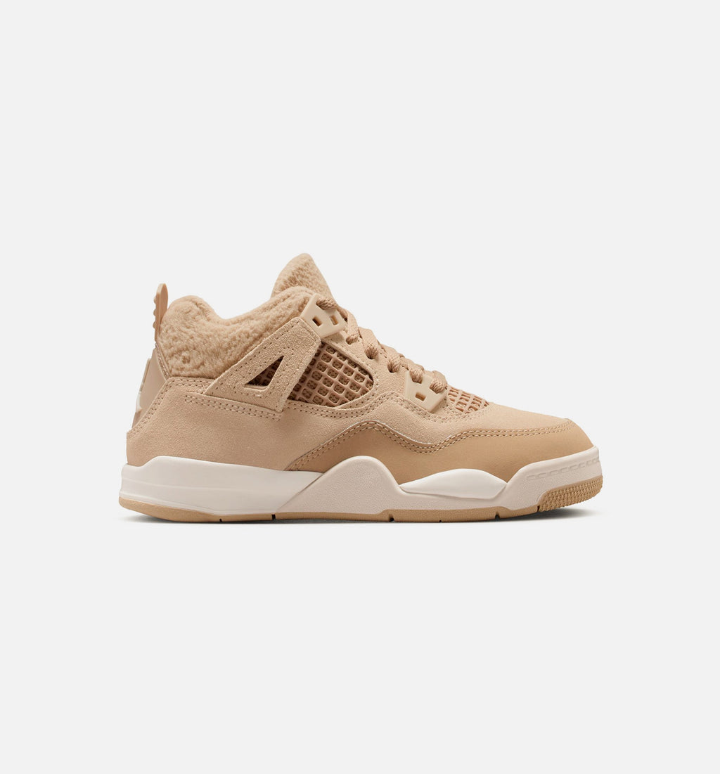Air Jordan 4 Retro Cozy Girl Preschool Lifestyle Shoe - Hemp/Light Orewood Brown