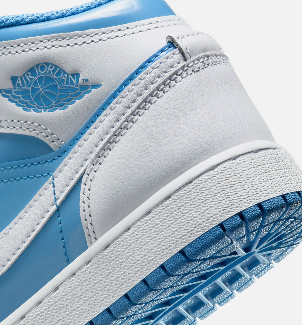 Air Jordan 1 Mid Legend Blue Grade School Lifestyle Shoes - White Legend Blue