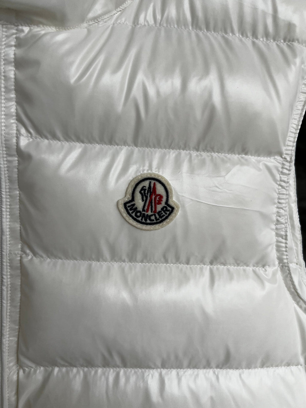 Moncler White Gui Quilted Down Vest