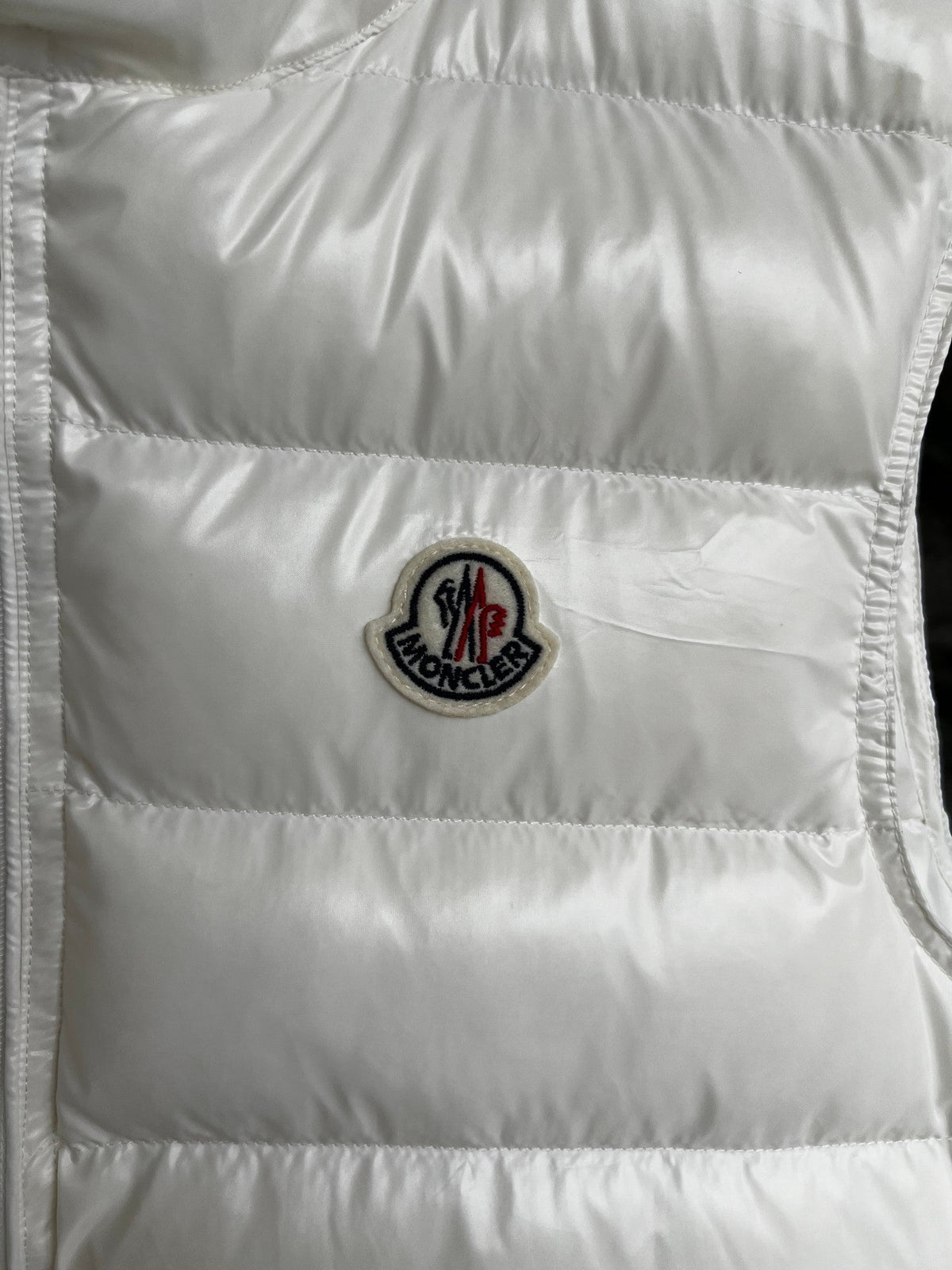 Moncler White Gui Quilted Down Vest