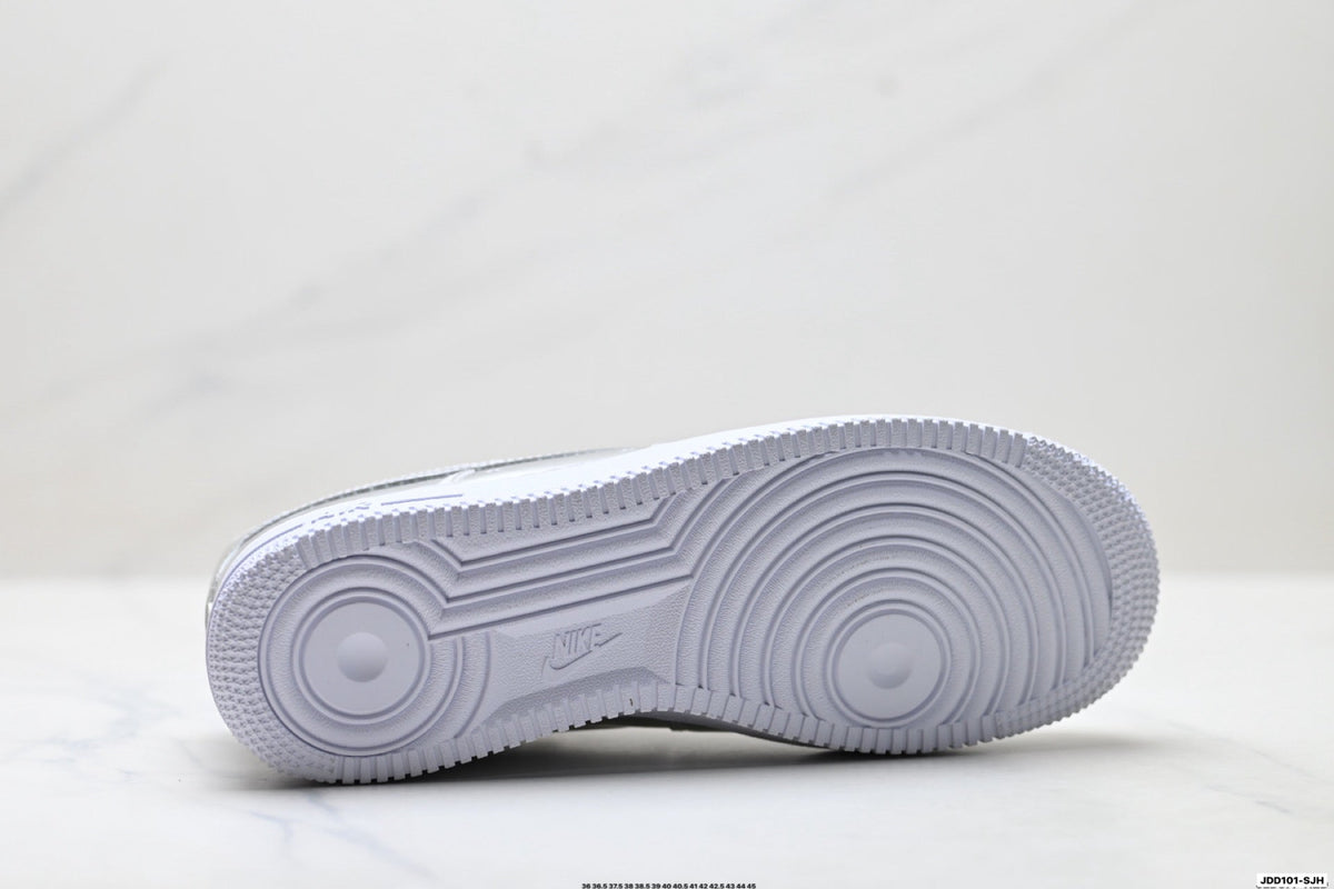 Nike Air Force 1 Low Metallic Silver Unisex Sneakers Style 16