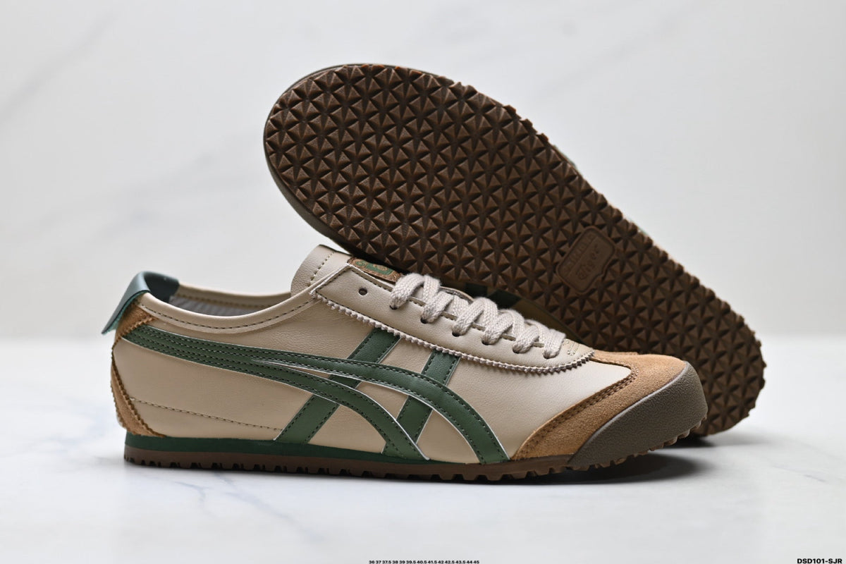 Onitsuka Tiger Retro Low Top Beige Green Gum Unisex Shoes Style 08