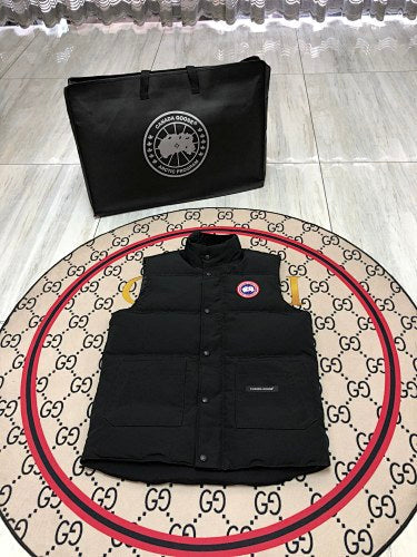 Canada Goose Black Quilted Puffer Vest with Stand Collar