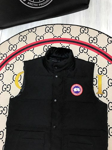 Canada Goose Black Quilted Puffer Vest with Stand Collar