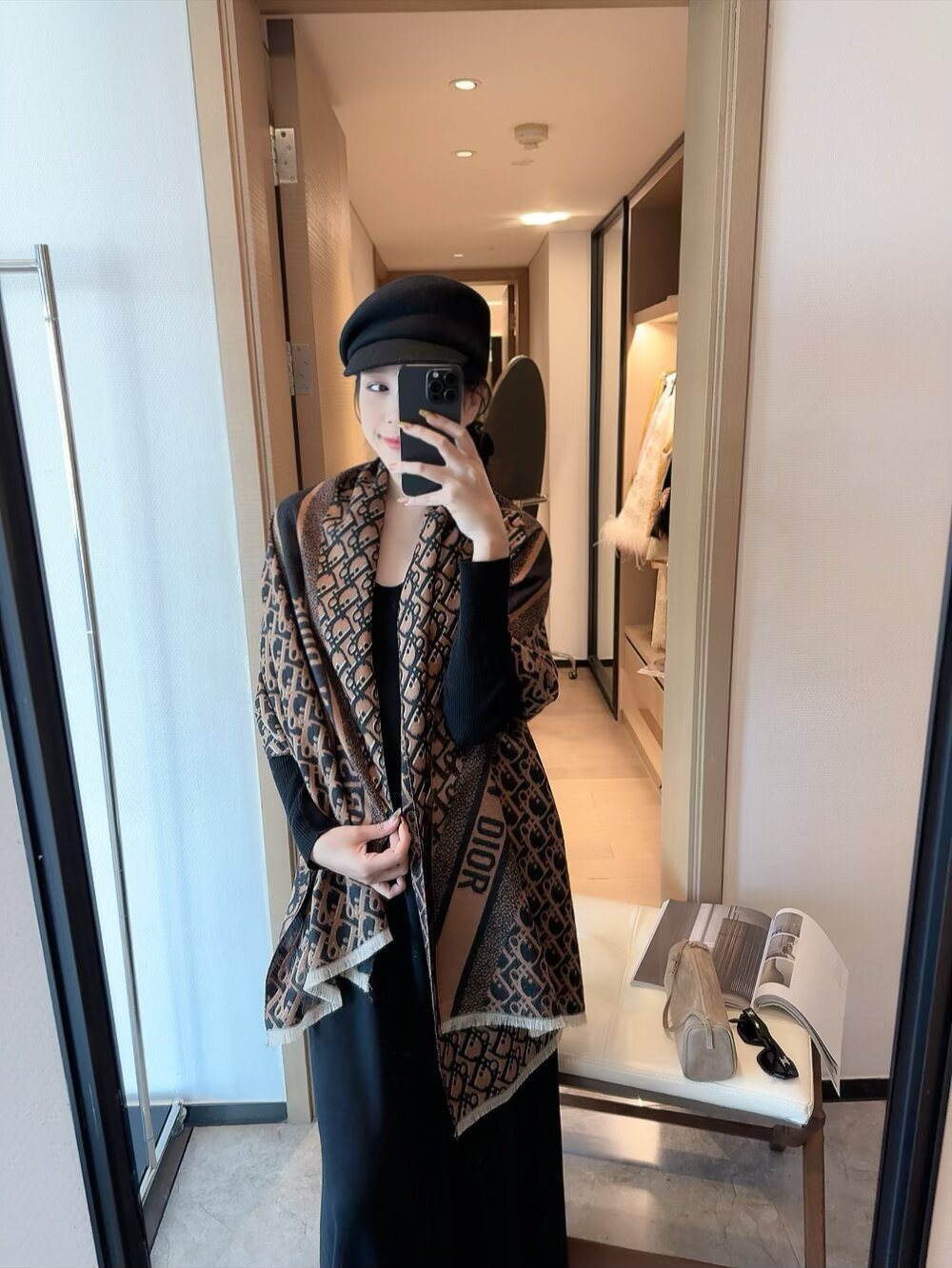 Dior Monogram Fringe Scarf