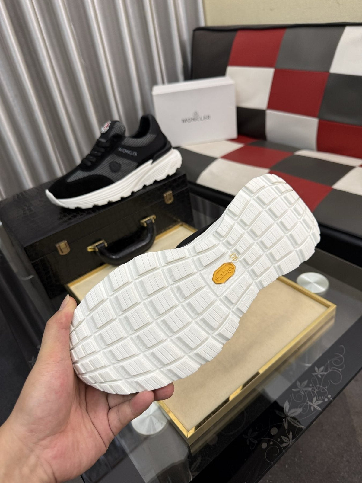 Moncler Mesh-Panel Chunky Sole Sneakers
