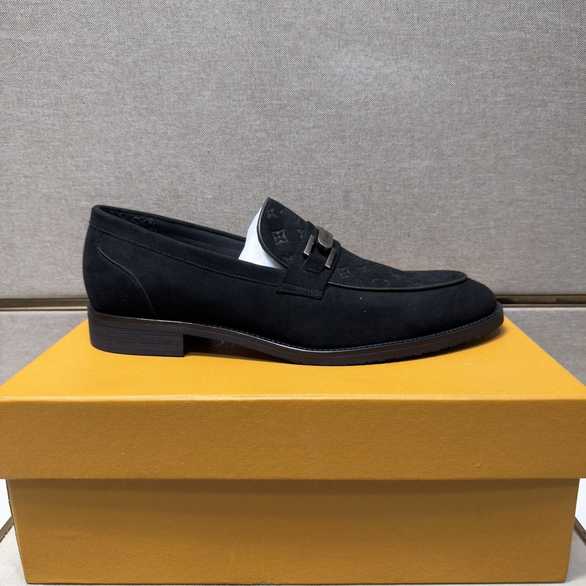 Louis Vuitton Men's Black Monogram Bar Loafers