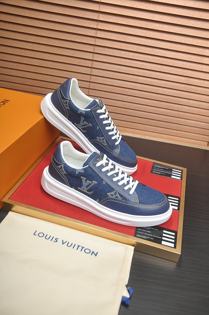 Louis Vuitton Blue Monogram Low-Top Sneakers