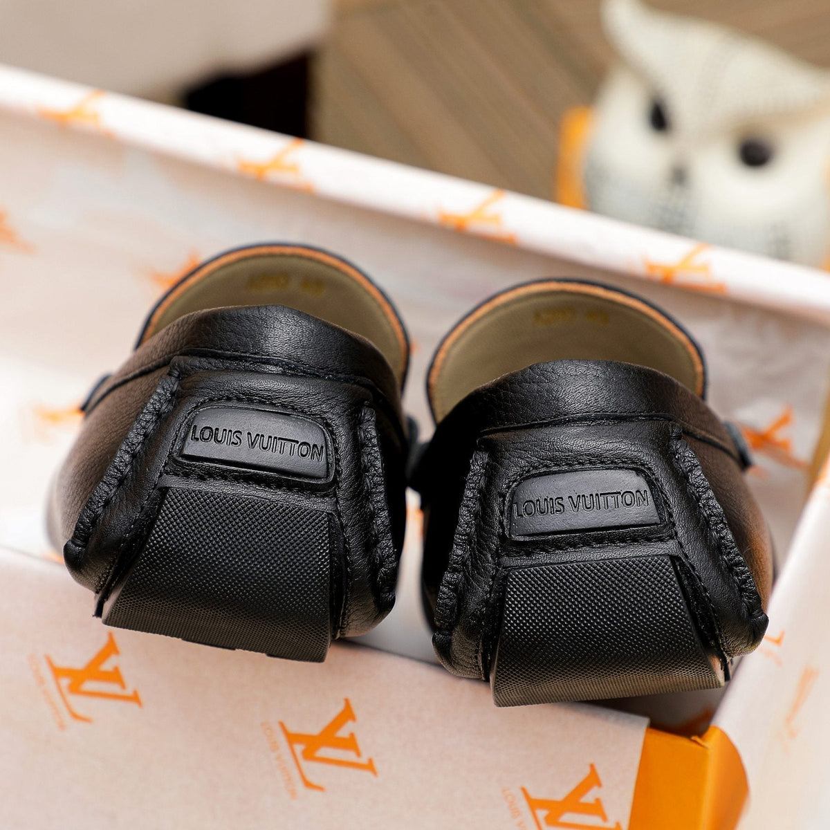 Louis Vuitton Black Logo Driving Loafers