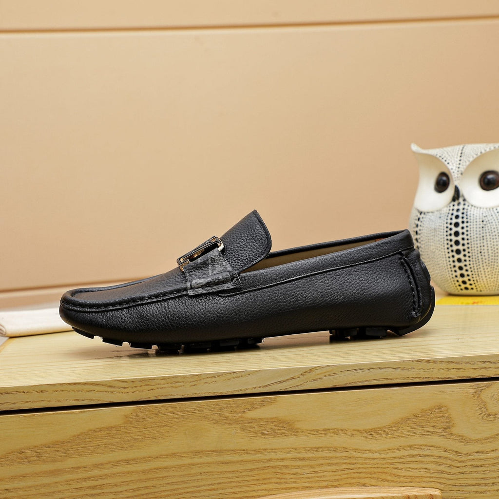 Louis Vuitton Black Logo Driving Loafers