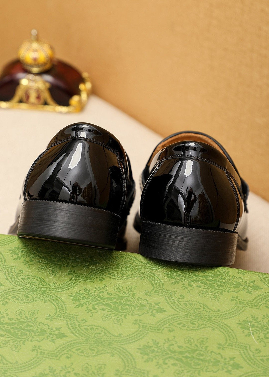 Gucci Black and Gray Metal Bit Loafers