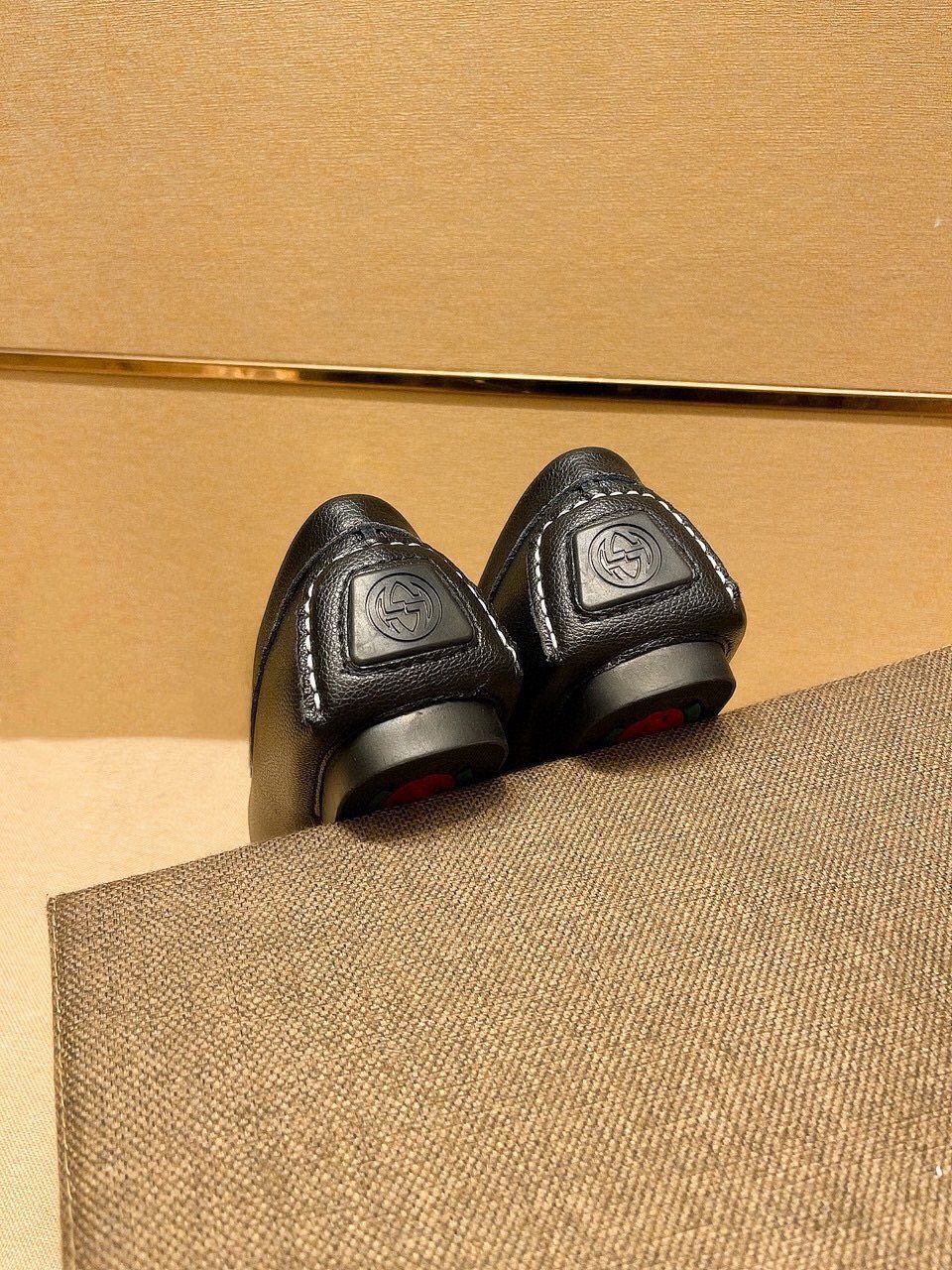 Gucci Black Red and Green Stripe Loafers