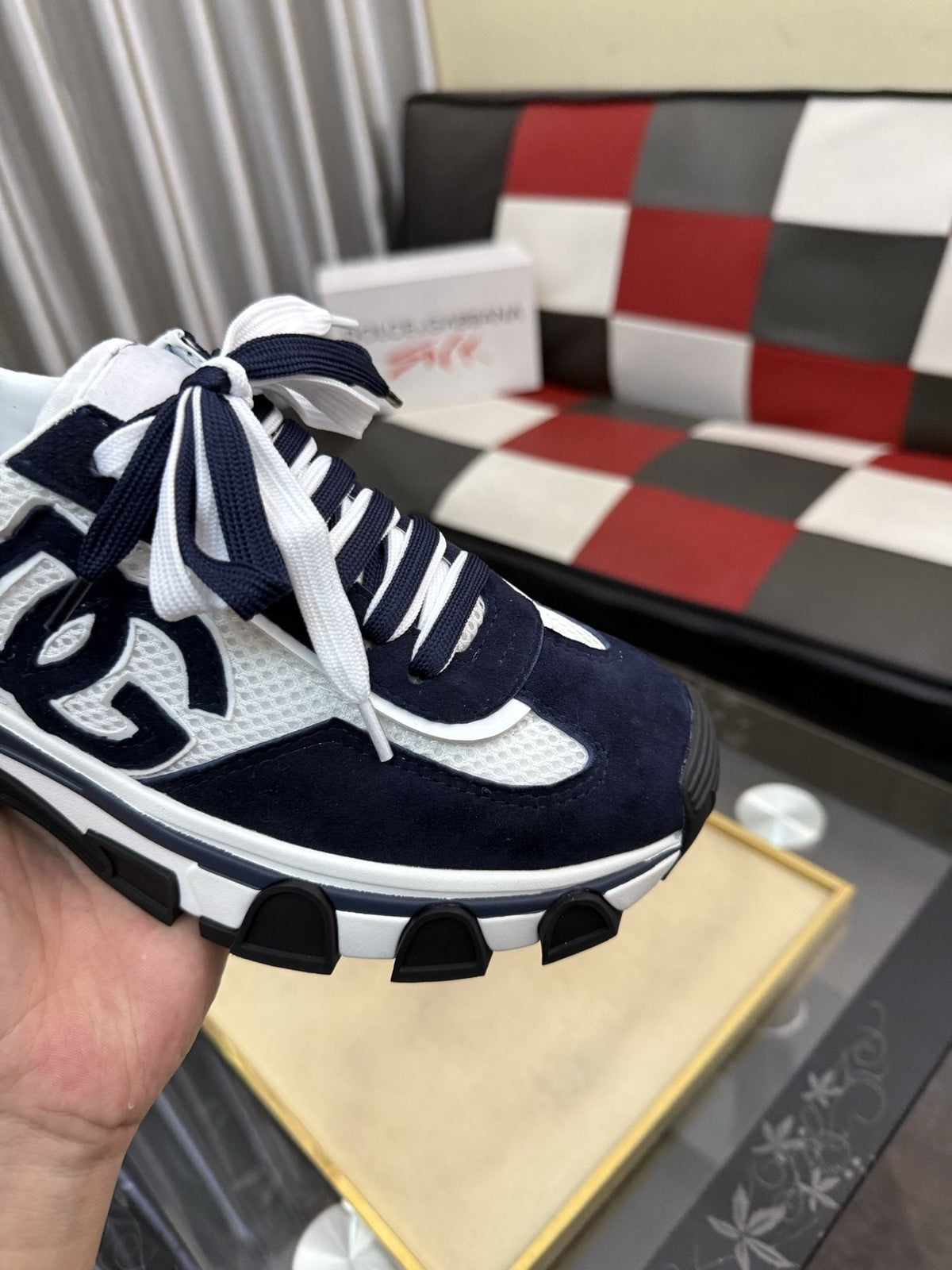 Dolce & Gabbana Navy and White Sneakers