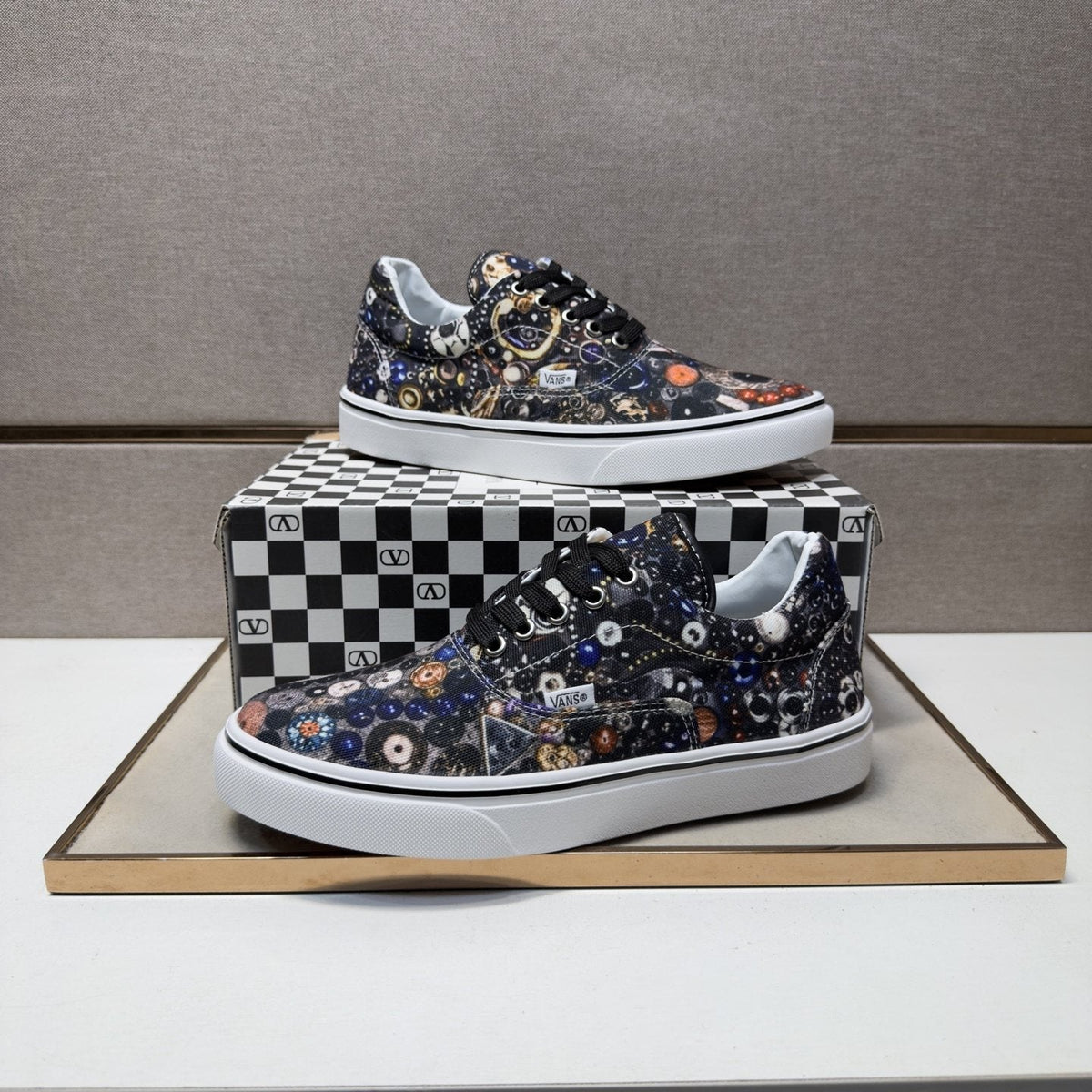 Vans Black Floral Print Low-Top Sneakers