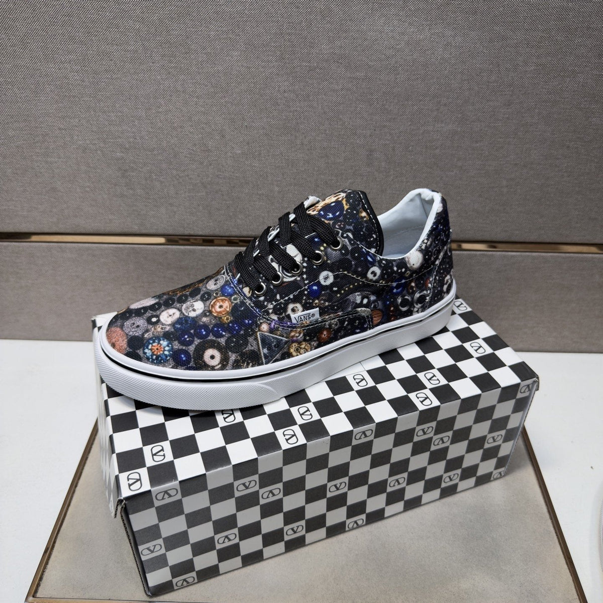 Vans Black Floral Print Low-Top Sneakers