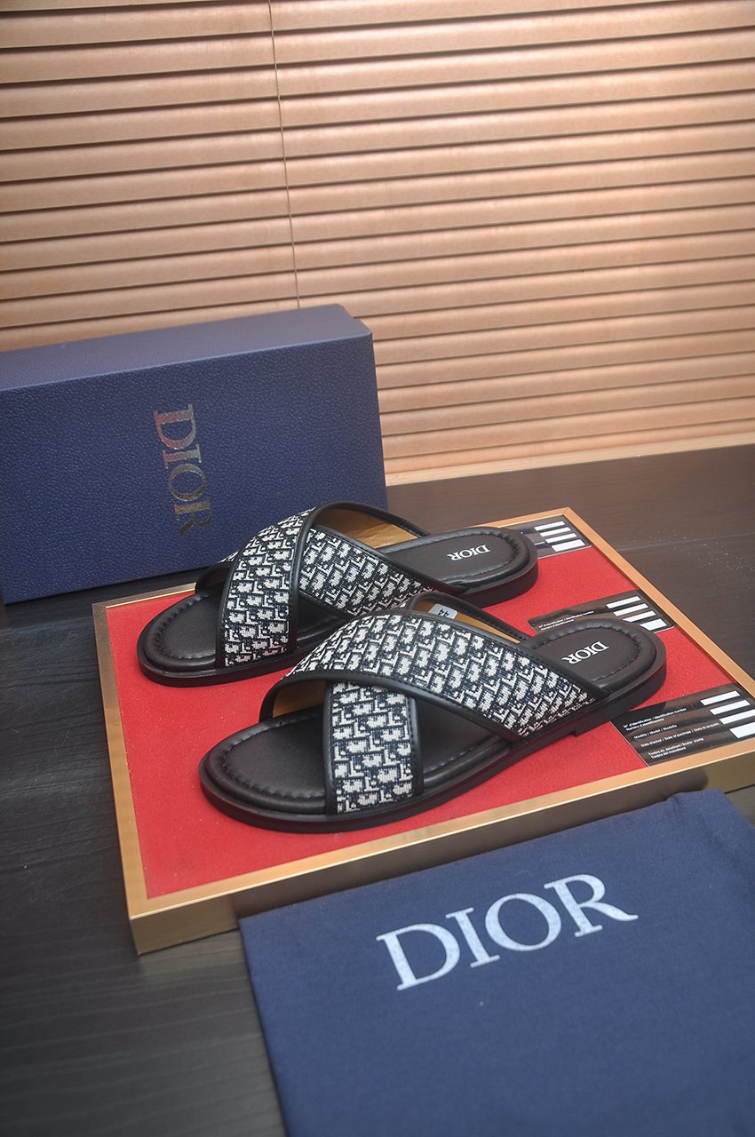 Dior Monogram Crossover Slide Sandals