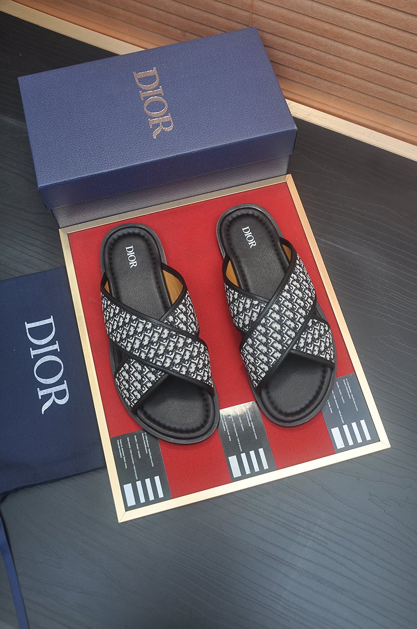 Dior Monogram Crossover Slide Sandals