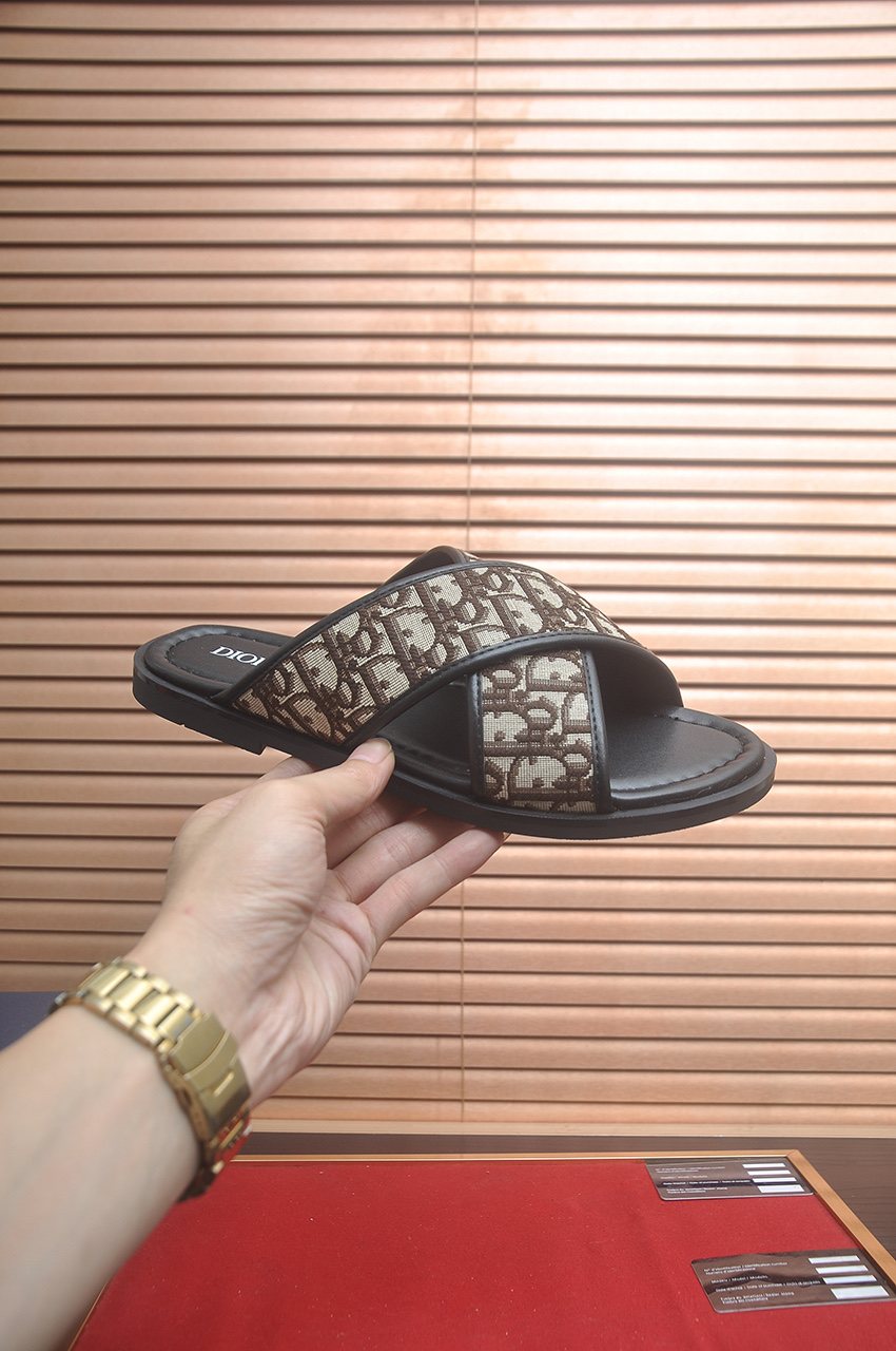 Dior Monogram Crossover Slide Sandals