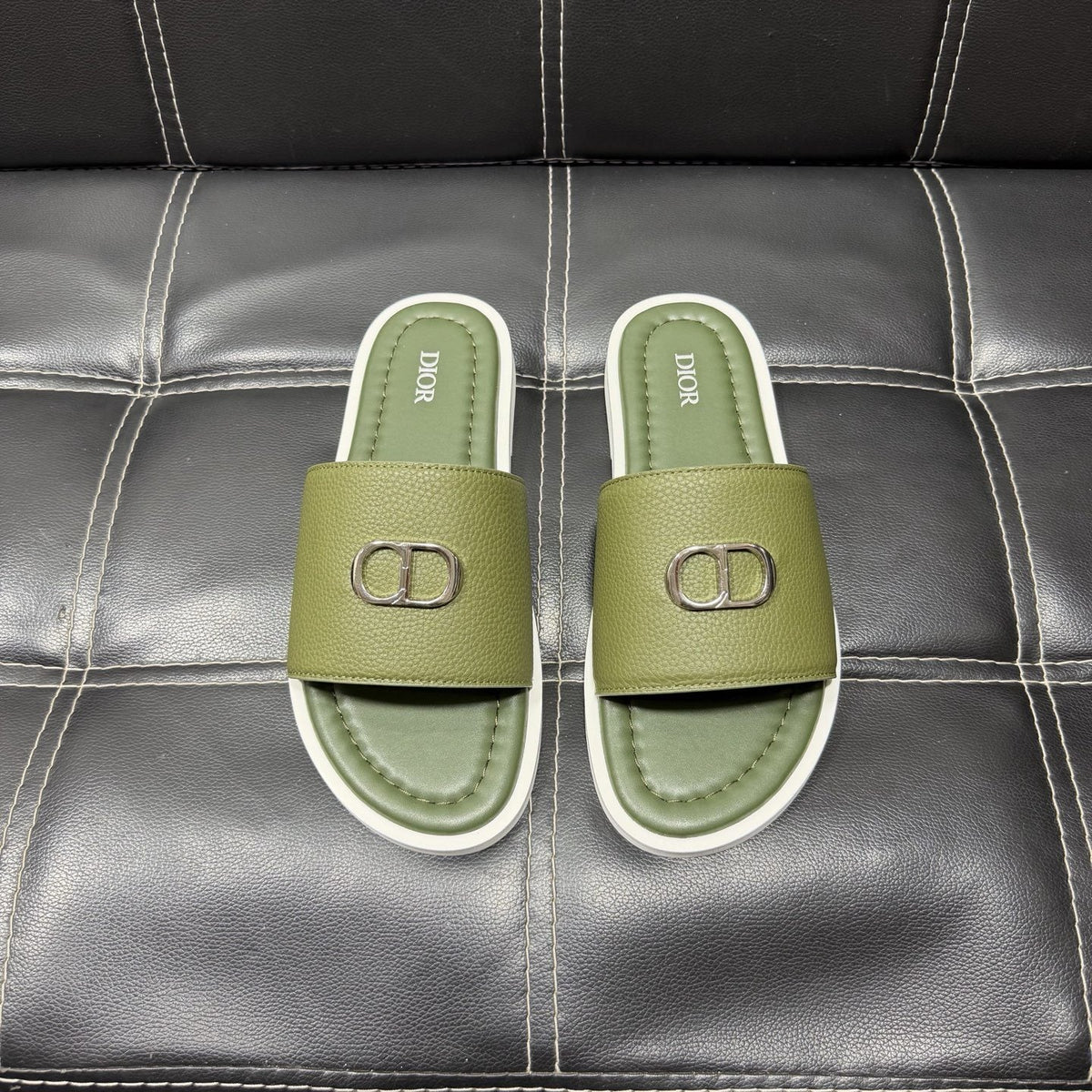 Dior Men's CD Emblem Slide Sandals