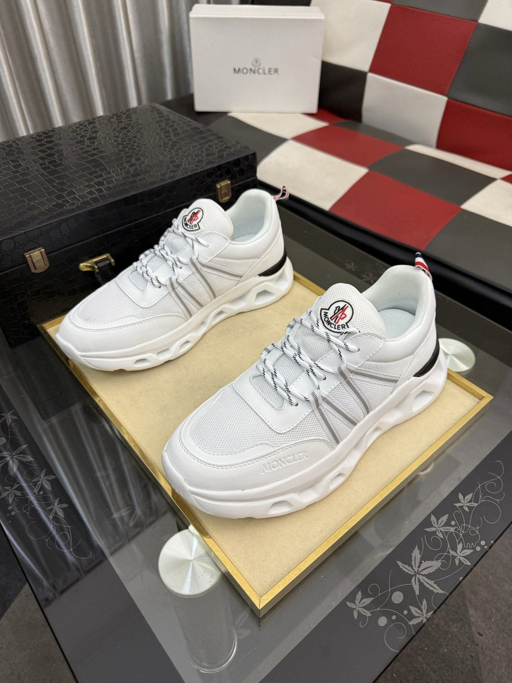 Moncler Sculpted-Sole Lace-Up Sneakers