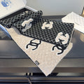 Chanel Grid Pattern Knit Scarf