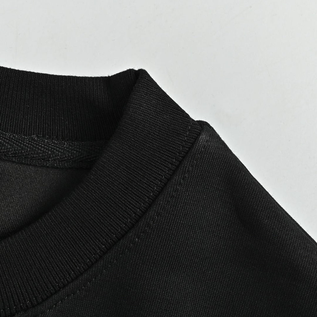 Prada Re-Nylon Chest Patch Pocket Triangle Logo Crew Neck Sweatshirt Black