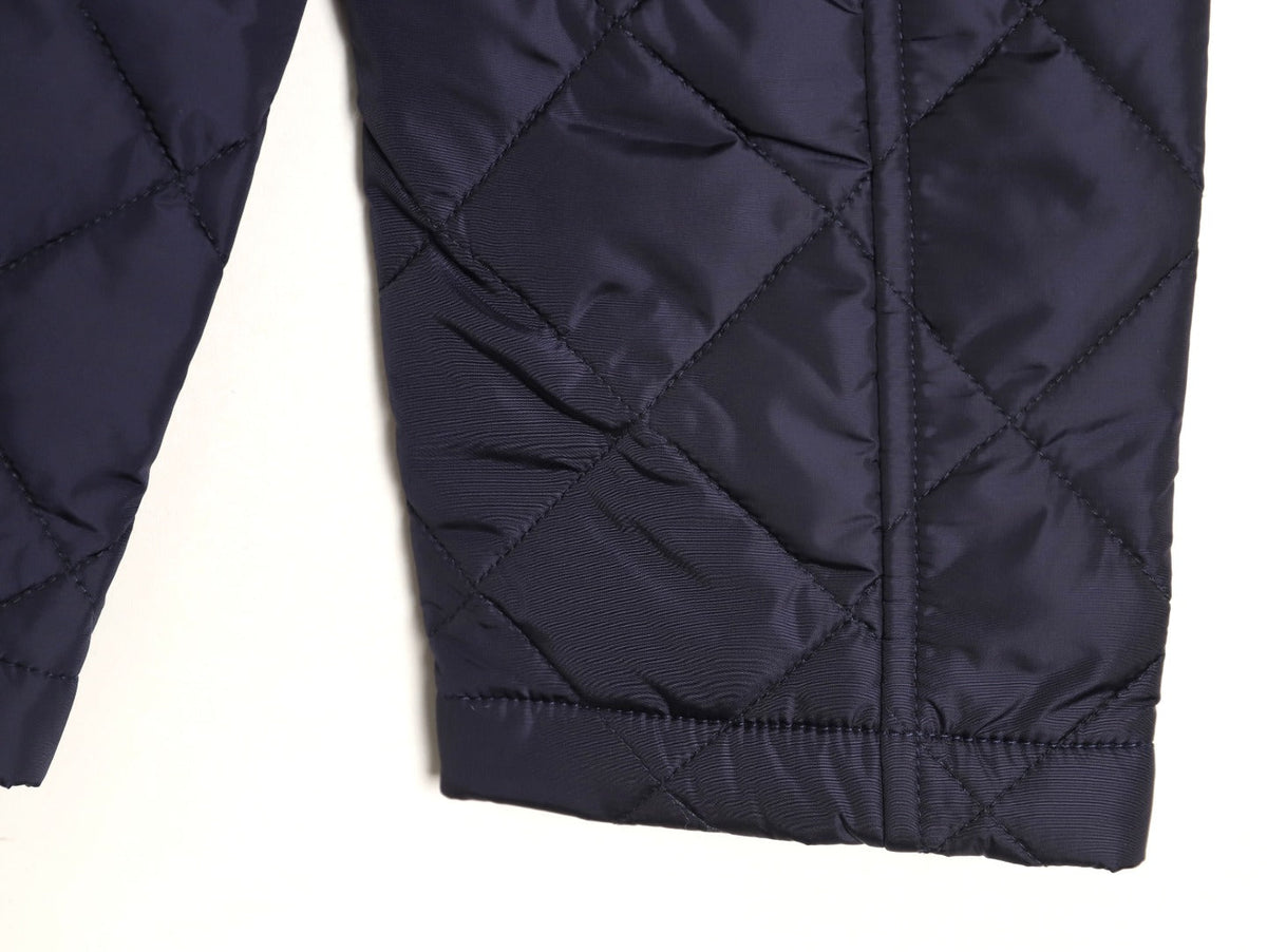 Prada PRD Quilted Jacket with Corduroy Collar - Navy