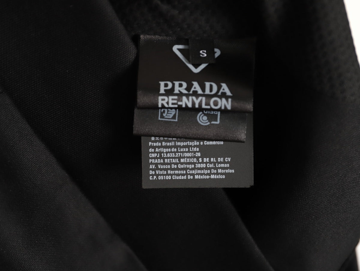 Prada Re-Nylon Panel Zip-Up Jacket - Black